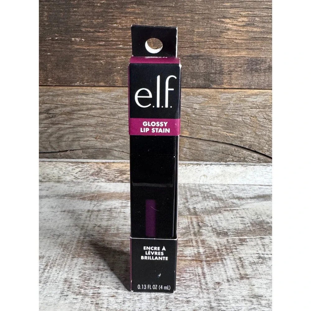 e.l.f. Glossy Lip Stain Shade Berry Queen Rich Plum New In Box NIB MSRP $12